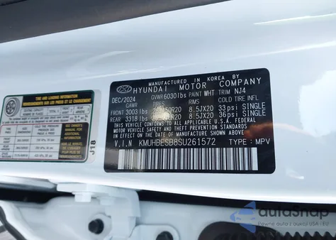 2025 Genesis Gv80 2.5T Advanced Awd from USA, damaged, VIN KMUHBESB8SU261572